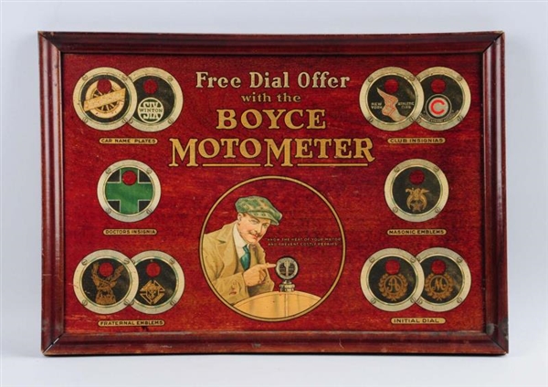 FREE DIAL OFFER WITH THE BOYCE MOTO METER SIGN.   
