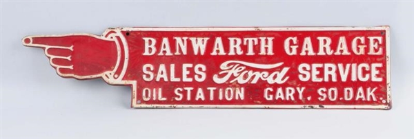 FORD SALES & SERVICE BANWARTH GARAGE SIGN.        