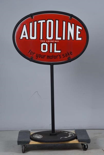 AUTOLINE OIL DSP OVAL SIGN.                       