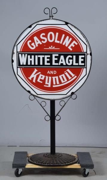WHITE EAGLE GASOLINE AND KEYNOIL SIGN.            