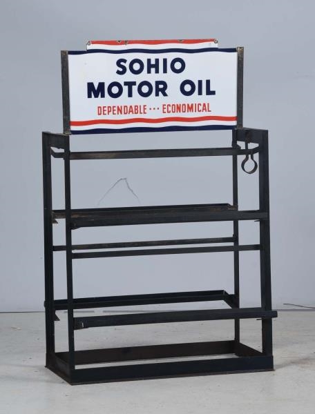 SOHIO MOTOR OIL OIL CAN RACK.                     