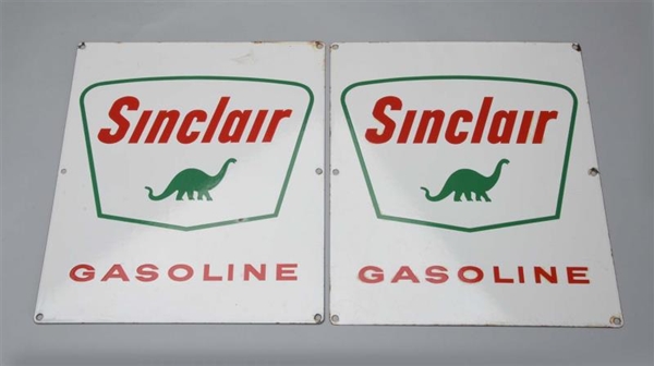 LOT OF 2: SINCLAIR GASOLINE WITH DINO LOGO SIGN.  