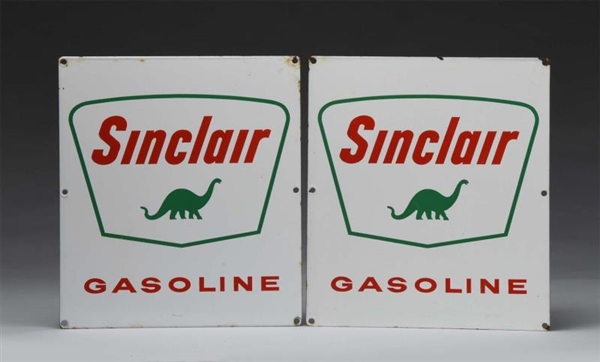 LOT OF 2: SINCLAIR GASOLINE WITH DINO LOGO SIGNS. 