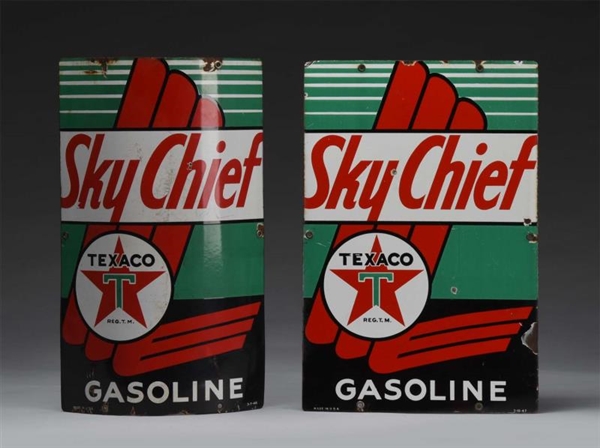 LOT OF 2: TEXACO - WHITE T - SKY CHIEF SIGNS.     