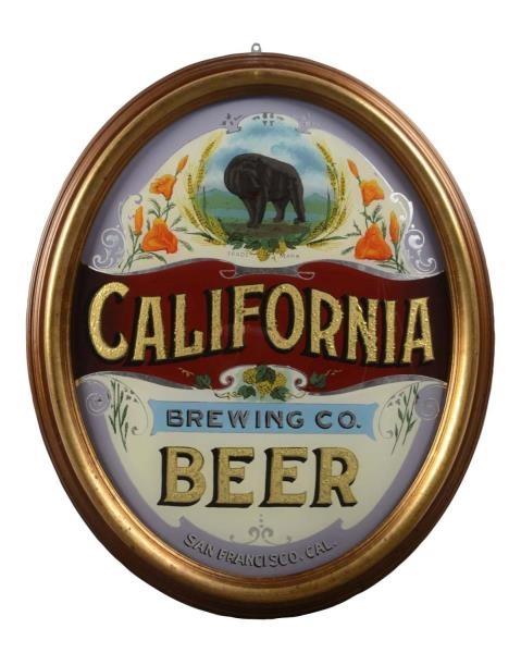 CALIFORNIA BREWING REVERSE PAINTING SIGN          