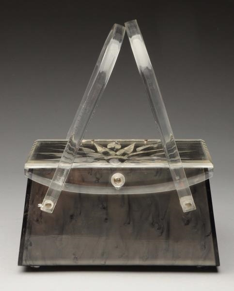 LLEWELLYN MARBLE LUCITE PURSE.                    