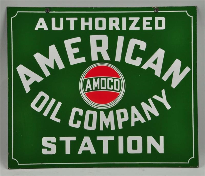 AMERICAN OIL COMPANY AUTHORIZED STATION SIGN.     