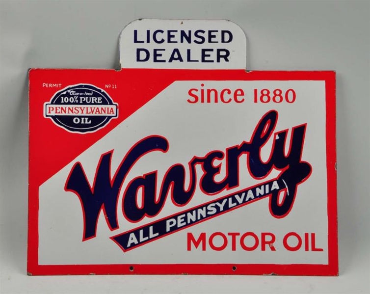 WAVERLY MOTOR OIL "ALL PENNSYLVANIA" SIGN.        