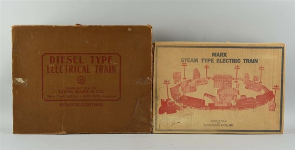 LOT OF 2: MARX DIESEL & STEAM ELECTRIC TRAIN SETS.