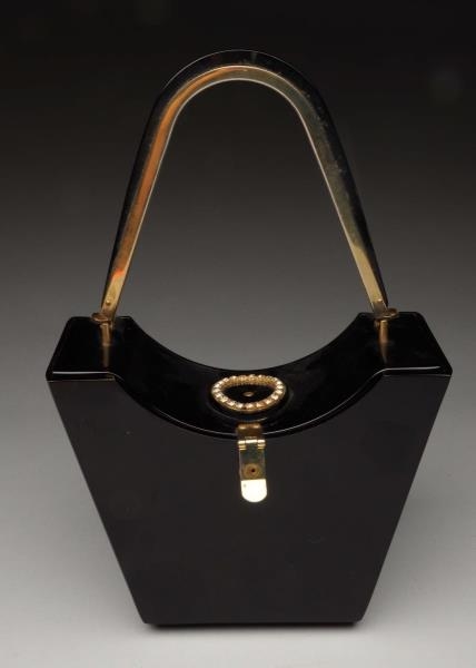 TYROLEAN NY BLACK LUCITE PURSE.                   