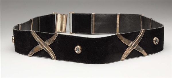 MEXICAN STERLING SILVER AND SUEDE BELT.           