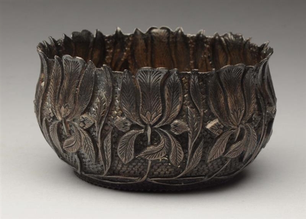 EARLY CHINESE SILVER BOWL.                        