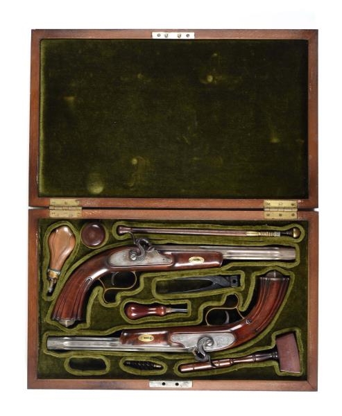 (A) CASED SET OF FRENCH DUELING PISTOLS           