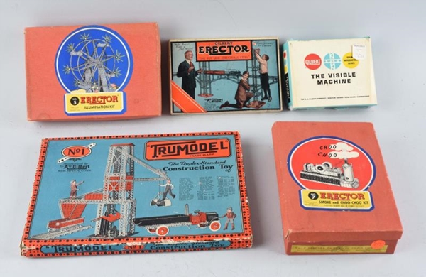 LOT OF 6: GILBERT ERECTOR SETS IN BOXES.          