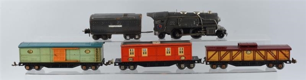 LOT OF 5: LIONEL #259 LOCOMOTIVE AND FREIGHT SET. 