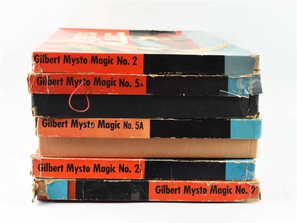LOT OF 5: GILBERT MYSTO MAGIC SETS.               