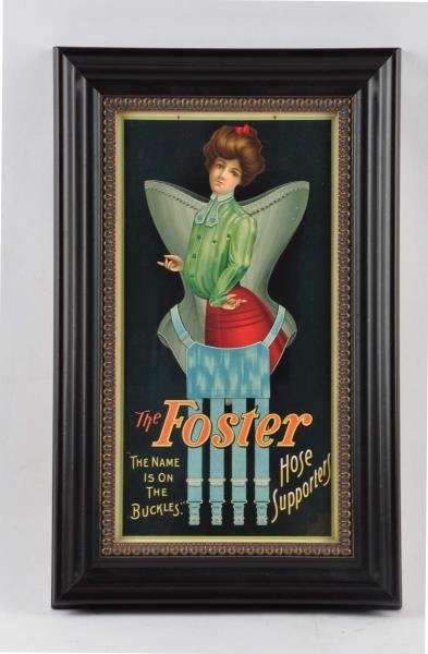 FOSTER HOSE SUPPORTERS CELLULOID ADVERTISING SIGN.