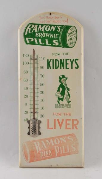 RAMONS BROWNIE PILL WOODEN THERMOMETER.          