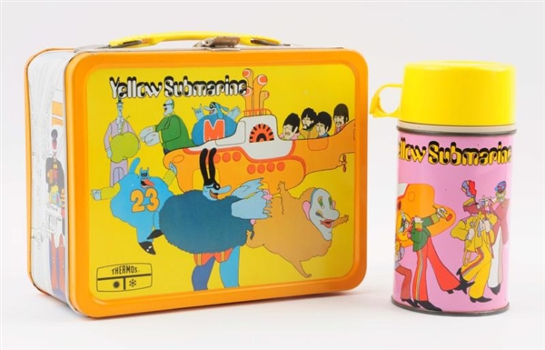 1968 BEATLES YELLOW SUBMARINE LUNCHBOX AND THERMOS