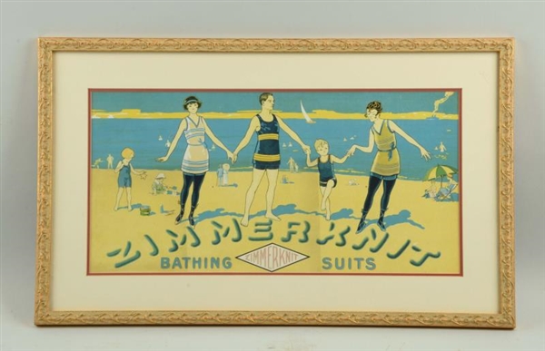 ZIMMER KNIT BATHING SUITS ADVERTISING POSTER.     