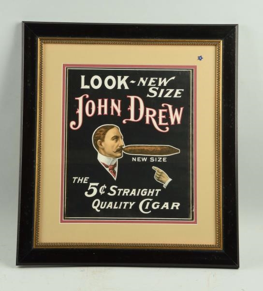 JOHN DREW CIGAR PAPER ADVERTISING POSTER.         