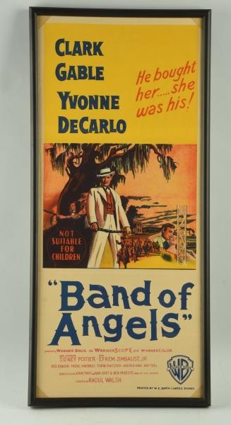 BAND OF ANGELS MOVIE ADVERTISING POSTER.          