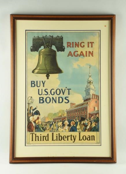 U.S. GOVERNMENT BONDS PAPER LITHOGRAPHED POSTER.  