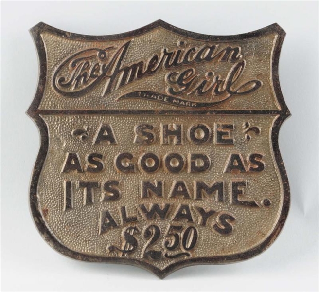 THE AMERICAN GIRL METAL ADVERTISING PLAQUE SIGN.  