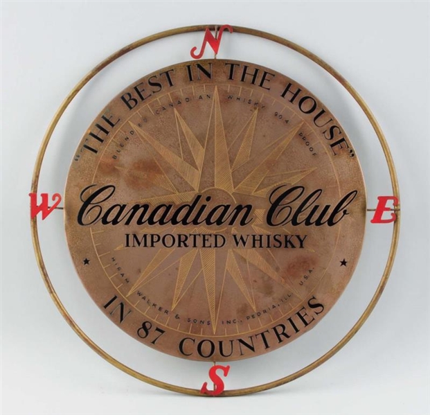 CANADIAN CLUB WHISKEY METAL SIGN.                 