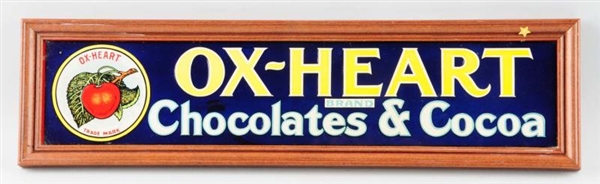 OX-HEART CHOCOLATES & COCOA TIN SIGN.             