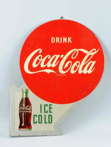 1950S COCA-COLA ICE COLD FLANGE SIGN.             