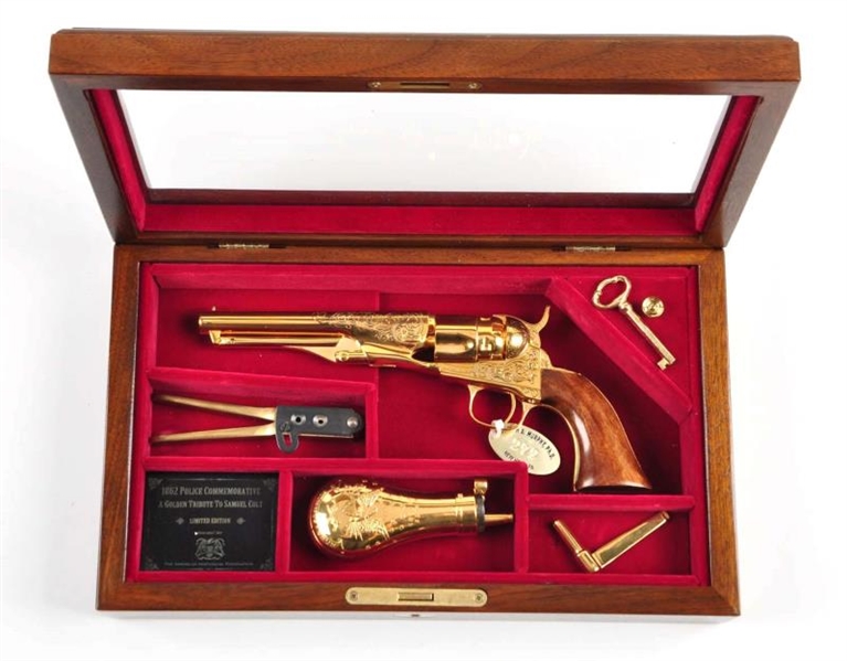 (A) GOLD PLATED COLT POLICE PERCUSSION REVOLVER   