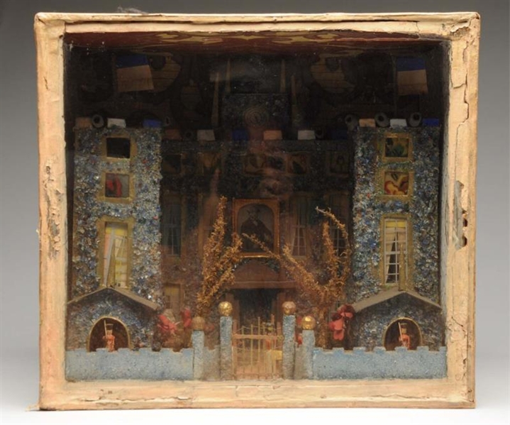 SHADOW BOX DIORAMA OF A FORTRESS.                 