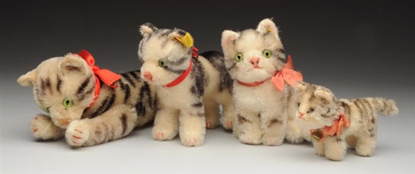 LOT OF 4: STEIFF CATS WITH IDS.                   