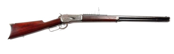 (A) WINCHESTER MODEL 1886 7-LEAF EXPRESS RIFLE.   