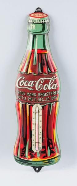 EARLY DIECUT EMBOSSED COCA-COLA THERMOMETER.      