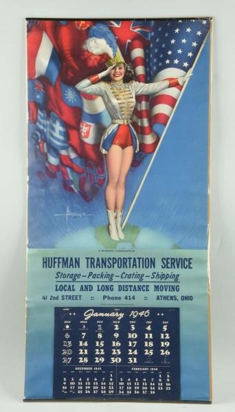 1946 HUFFMAN TRANSPORT SERVICE CALENDAR.          