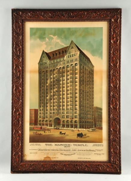 CHICAGO MASONIC TEMPLE PAPER POSTER.              