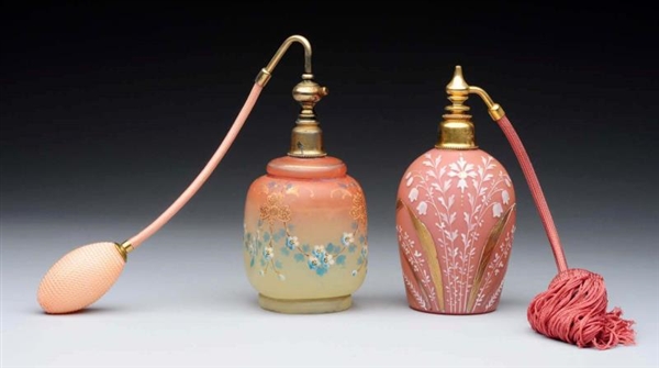 LOT OF 2: EARLY PERFUME BOTTLES WITH ATOMIZERS.   
