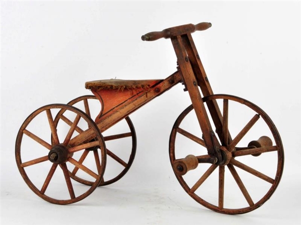 WOODEN & STEEL TRICYCLE.                          