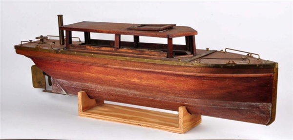 LARGE WOODEN BOAT WITH STAND.                     