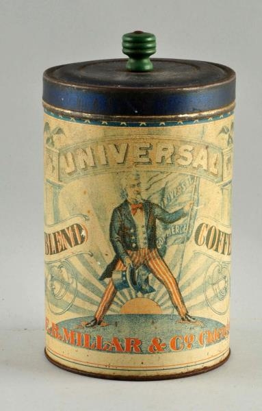 ADVERTISING TIN COFFEE CONTAINER "UNIVERSAL".     