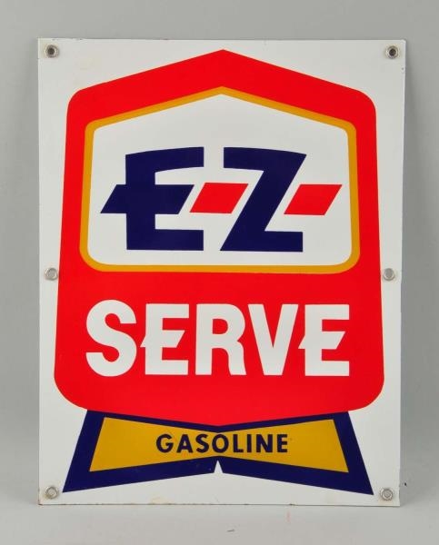 EZ-SERVE GASOLINE PORCELAIN SIGN.                 