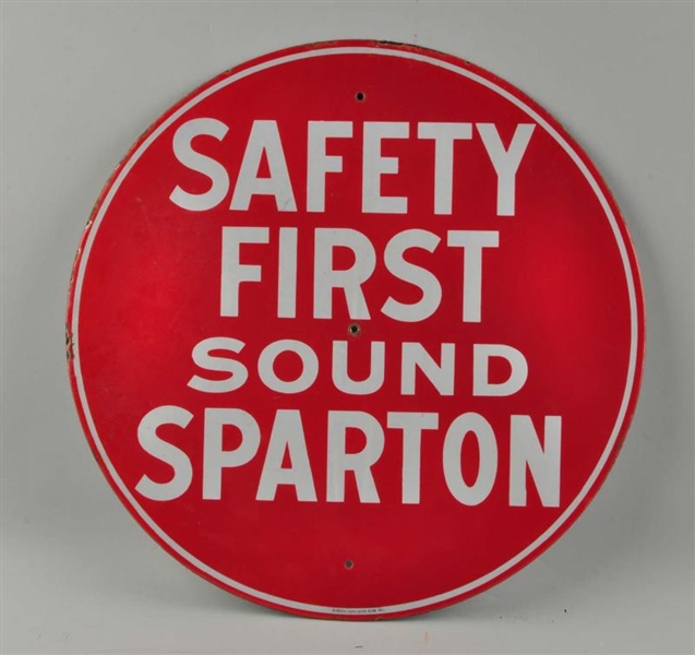 SPARTON SAFETY FIRST SOUND SIGN.                  