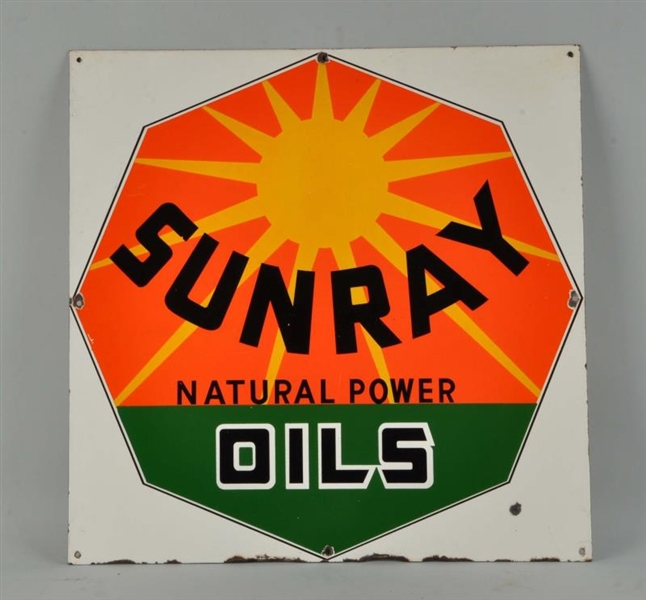 SUNRAY NATURAL POWER OILS SIGN.                   