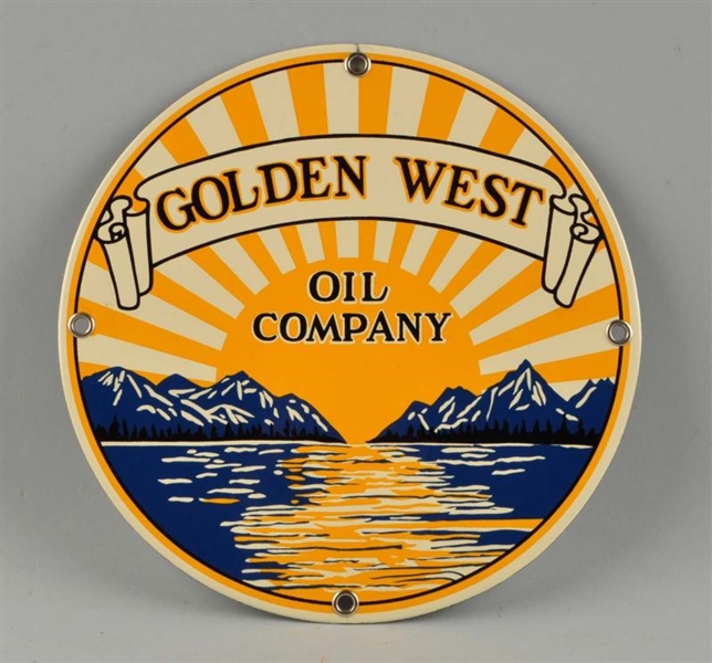 GOLDEN WEST OIL COMPANY PORCELAIN SIGN.           