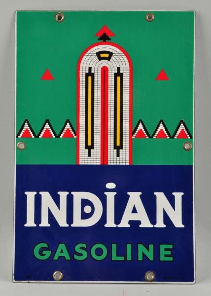 INDIAN GASOLINE WITH LOGO (SMALL VERSION) SIGN.   