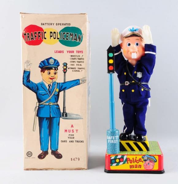 JAPANESE BATTERY OP. TRAFFIC POLICEMAN TOY.       