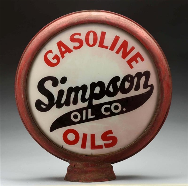SIMPSON GASOLINE OILS 15" GLOBE LENSES.           