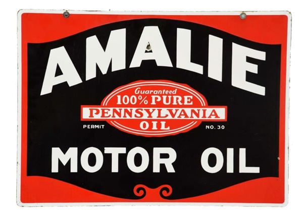 AMALIE MOTOR OIL PORCELAIN SIGN.                  